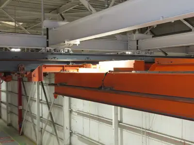 Cleveland Tramrail P&H 3 Ton Single Girder Underhung Bridge Crane 45' 10" Span