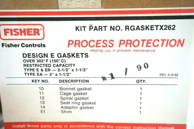 NEW FISHER RGASKETX262 GASKET KIT