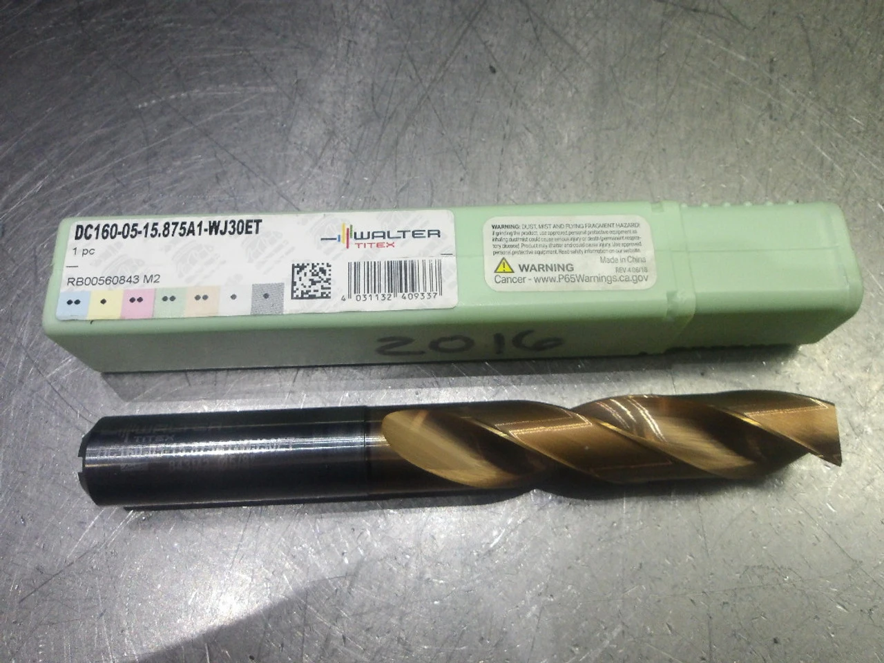 Walter 5/8" Coolant Thru Carbide Drill DC160-05-15.875A1-WJ30ET (LOC2623A)