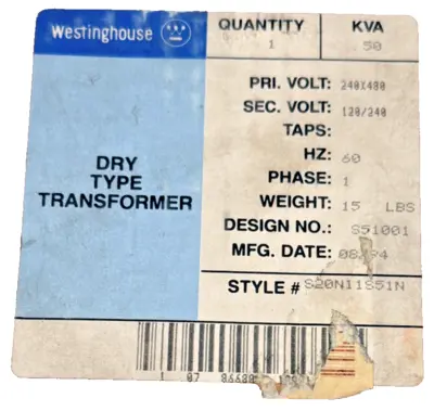 NEW WESTINGHOUSE S20N11S51N