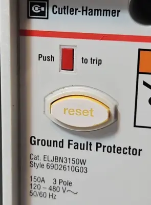 Eaton Cutler-Hammer ELJBN3150W Ground Fault Protector (BIN453)