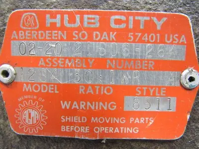Hub City 02-20-21606-264 264 Double Shaft Gear Box 5:1 W/1/2HP Baldor 3PH  Motor