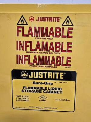 JUSTRITE 29710 Flammable Liquids Safety Storage Cabinet 12 Gallon OSHA Approved