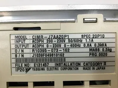 USED YASKAWA CIMR-J7AA20P1