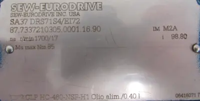 NEW SEW EURODRIVE SA37 DRN71S4/EI72 GEARMOTOR 98.80 277/480V