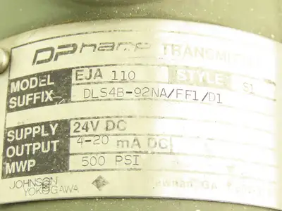 Yokogawa EJA 110 Pressure Transmitter Display 24VDC 500 PSI 1/4" NPT