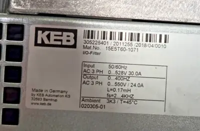 KEB AUTOMATION KEB COMBIVERT DRIVES 14.F5.GKE-3A0A 14F5GKE3A0A DRIVE F5 SERIES