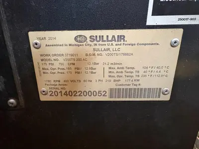 Used 2014 _UNKNOWN_ _UNKNOWN_ Rotary Screw & Sliding Vane Air Compressors Ohio US | Myron Bowling Auctioneers Inc #1504549