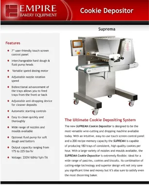 New | in-Stock EMPIRE SUPREMA Depositors California US | BakeryEquipment.com #1554517