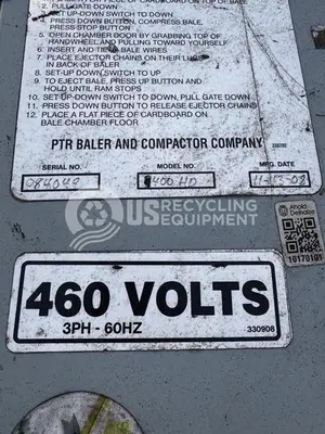USED PTR FOUR (4) PTR 60" VERTICAL BALERS