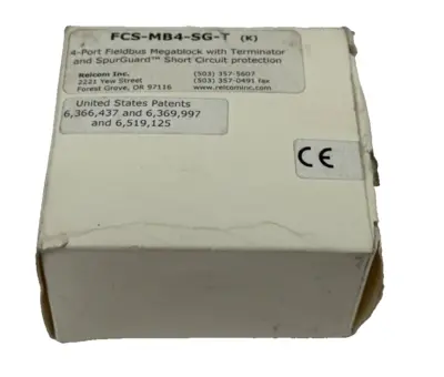 NEW RELCOM INC. FCS-MB4-SG-T MTL FIELDBUS MEGABLOCK PASSIVE HUB FCSMB4SGT