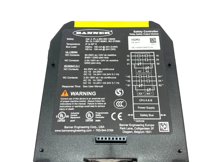 Used BANNER ENGINEERING EXPANDABLE SAFETY CONTROLLER, DUAL RELAY OUTPUT MODULE PLC Input & Output | Maverick Industrial Sales #1118806
