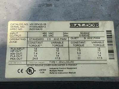 Used BALDOR VS1P4101B Variable Speed Drives Ohio US | HGR 24 #1325939