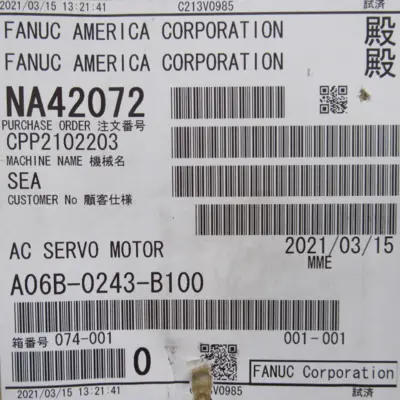 NEW FANUC A06B-0243-B100 SERVO MOTOR A860-2000-T301 A06B0243B100
