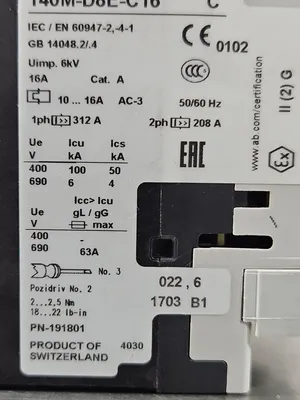 Allen-Bradley 140M-D8E-C16 Ser C. Circuit Breaker. 4E-23