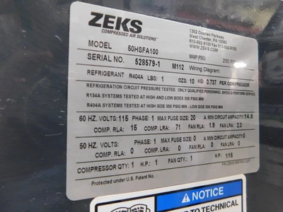 Used ZEKS _UNKNOWN_ Air Compressor Dryers Ohio US | Equipment Recovery Corp. #1331058