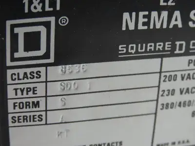 Square D 8998 MCC Bucket Motor Starter 25Hp Size 2 Fused Disconnect 3 Pole 600V