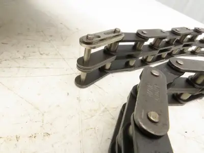 RF2060-2 Double Strand Roller Chain 1-1/2" Double Pitch 10' Length Lot of 2