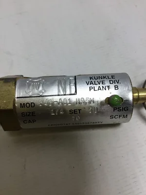 Kunkle 548-A01 H95M Pressure Relief Valve 1/4″ Set 50 PSIG Cap 70 SCFM