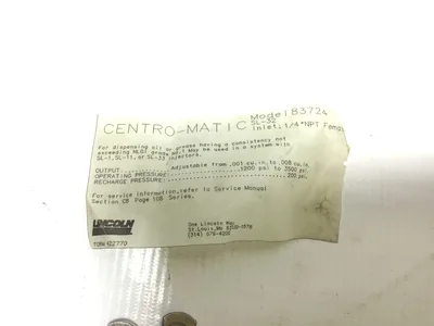 Lincoln 83724 – SL-32 Centro Matic Injector Inlet 1/4″ NPT Female Stainless Steel