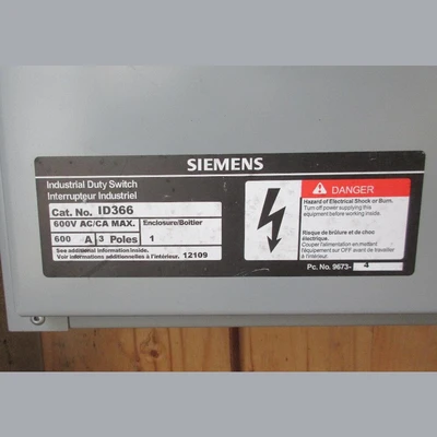 Siemens 600 Amp Fusible Disconnect