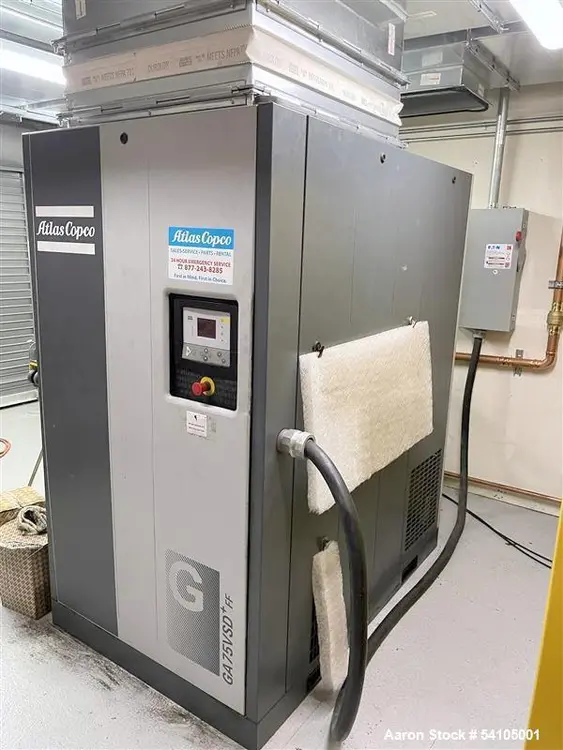 Used ATLAS COPCO GA75VSD+ FF Lubricated Reciprocating Air Compressors Illinois US | Aaron Equipment 3 #194532
