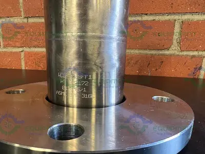 USED MAX PURE 316 STAINLESS STEEL TEE W/ 3" SANITARY FITTING TO 5" FLANGE