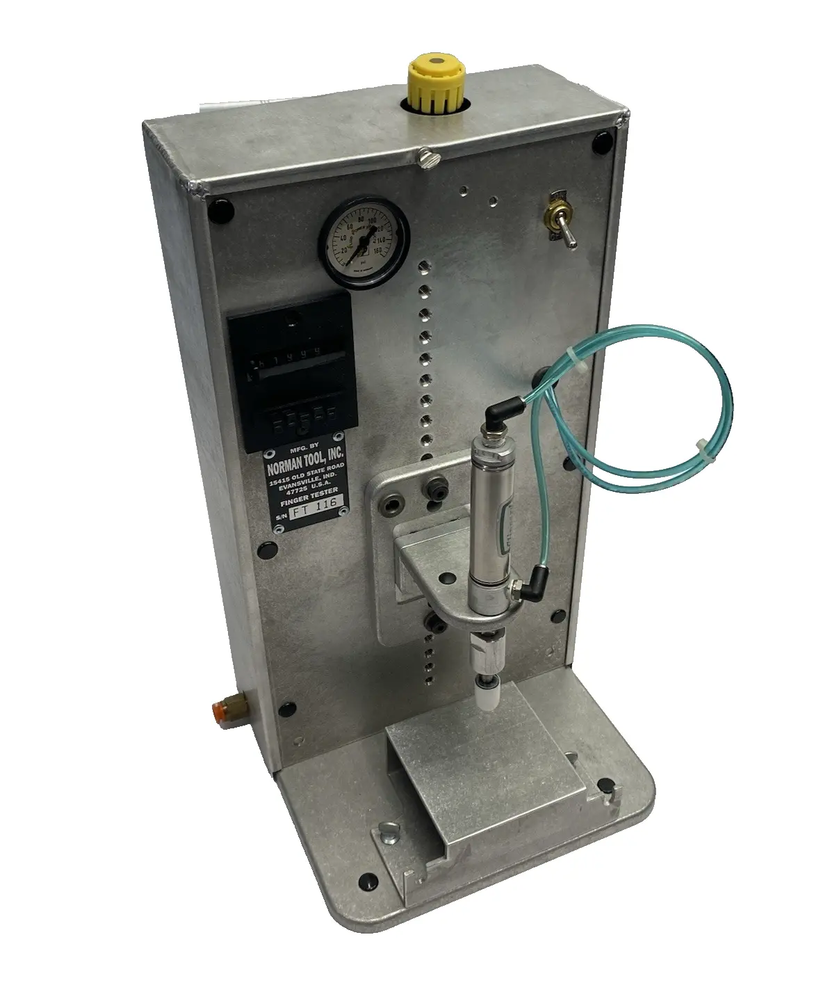 USED NORMAN TOOL INC. PNEUMATIC FINGER PROBE CONTACT/WEAR TESTER, SILICON FINGER