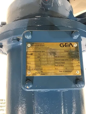 GEA Renzmann W4/180/125 Oil Circulating Pump 6.8 HP 396 GPM 460V 3-Phase