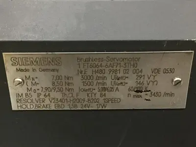 USED SIEMENS 1FT6064-6AF71-3TH0
