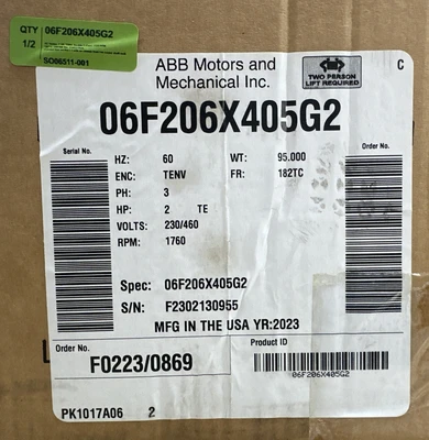 NEW Baldor 06F206X405G2