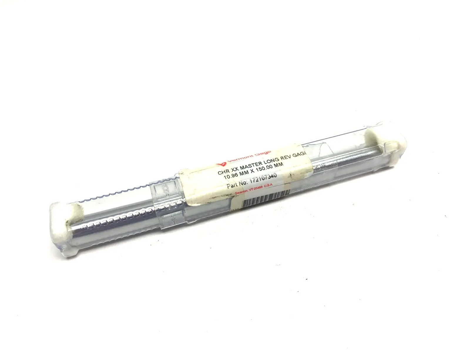 NEW VERMONT GAGE CHR XX REVERSIBLE LONG MASTER GAGE 10.96MM X 150.00MM