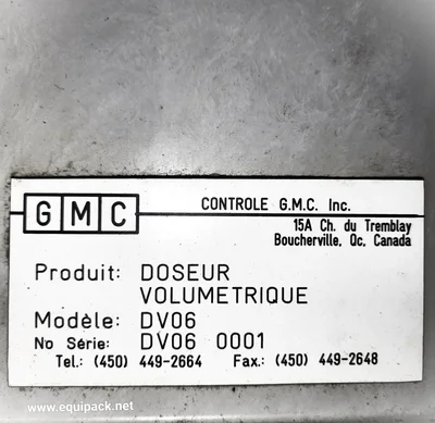 CONTROL GMC DV06 high-capacity automatic volumetric piston dispenser # 5772