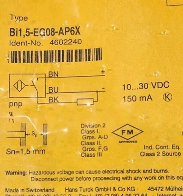 TURCK Bi1,5-EG08-AP6X INDUCTIVE SENSOR. Loc5E-18