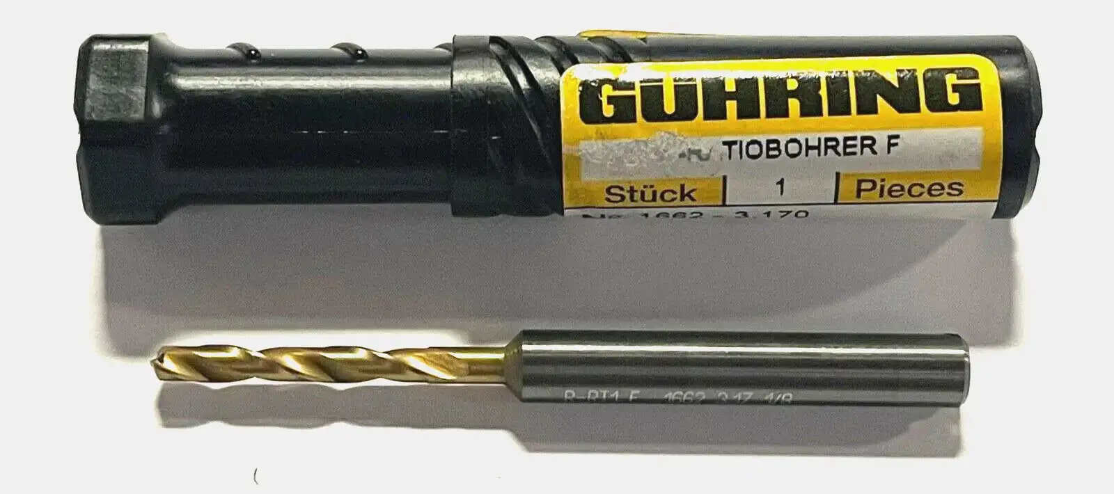GUHRING 1/8" Solid Carbide Drill 5xD Tin Coated Coolant Thru 140° Point Drill