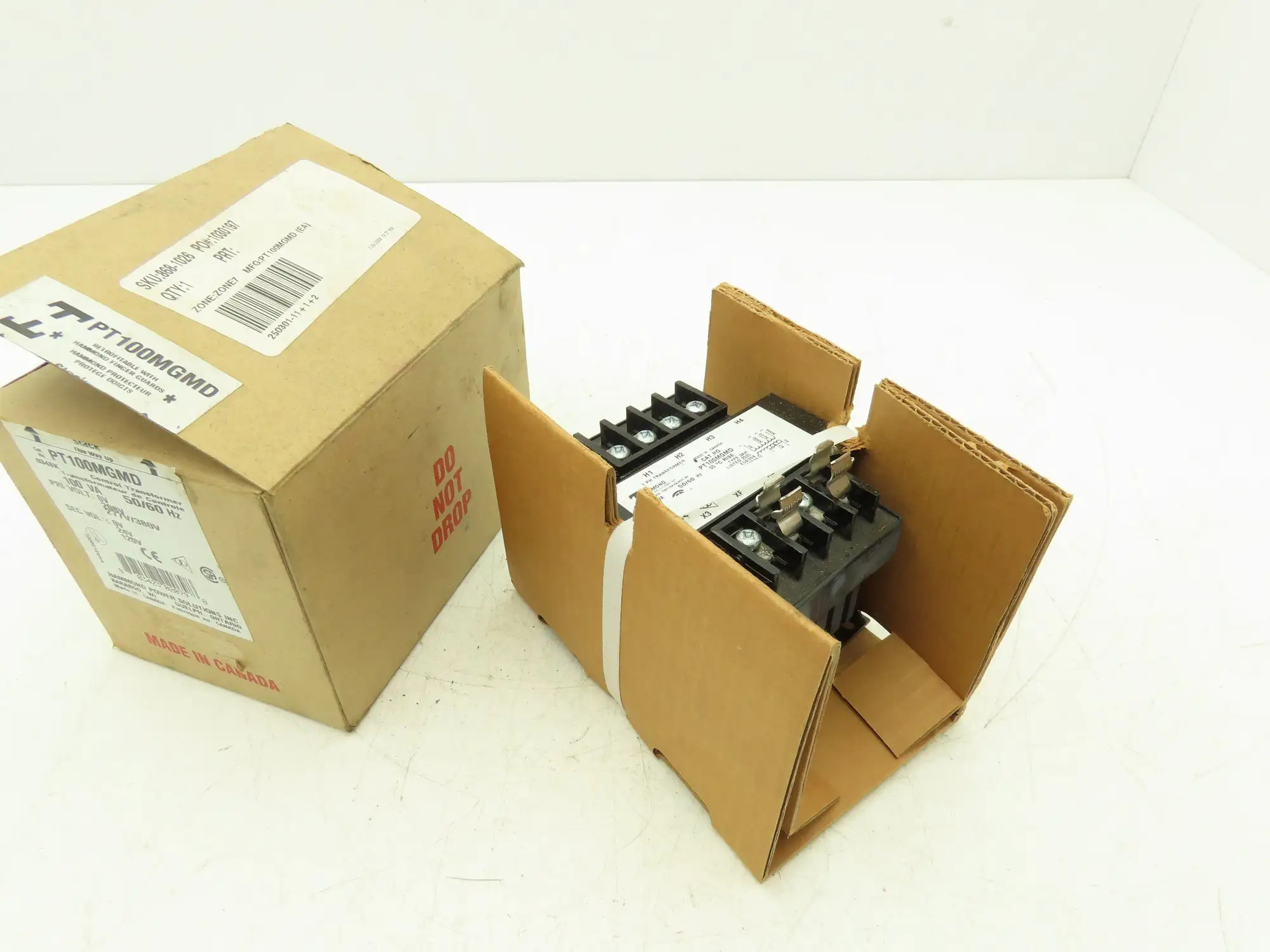 Hammond PT100MGMD Industrial Control Transformer 1PH HV 208/277/380 LV 24/120