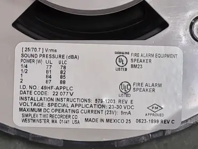 USED SIMPLEX TIME RECORDER CO. 49HF-APPLC