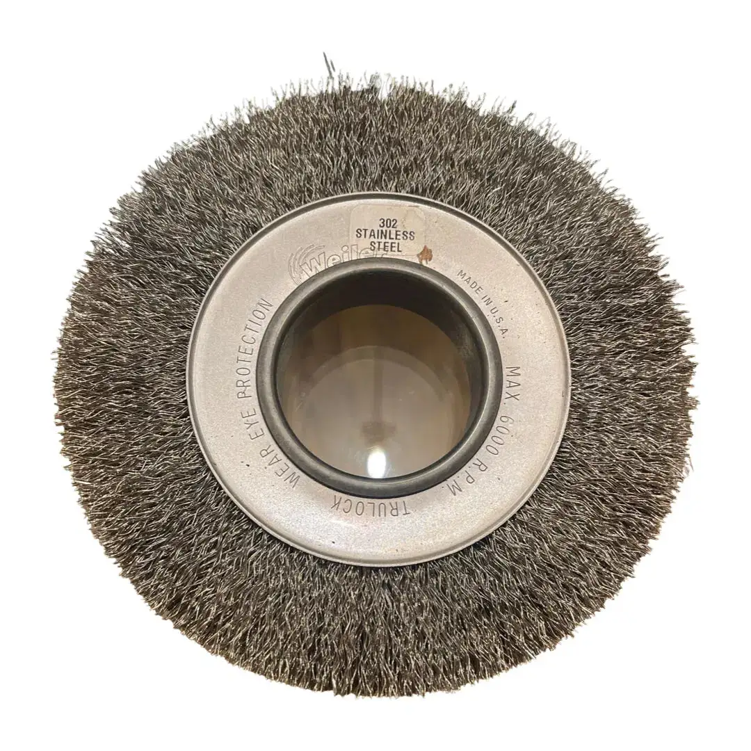 Weiler 6" Crimped Wire Wheel Wide Face .0118" Stainless Steel Wire 2" Arbor USA