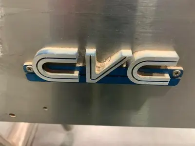 CVC 4" wide x 16-ft long stainless steel flat top chain conveyor