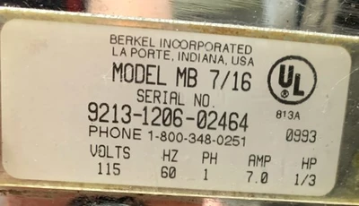 72-0175 Berkel MB 7/16 Countertop Bread Slicer