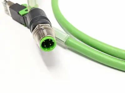2x2x22AWG | Ethernet Profinet Typ C Cat.5e  4 Pin Male / Cat5e 5’ FT - Used