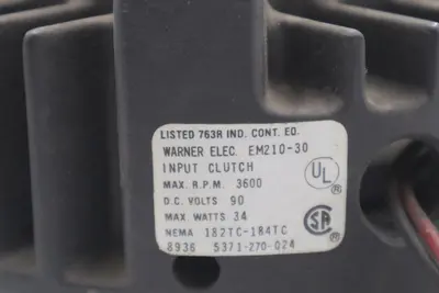 WARNER ELECTRIC EM210-30 INPUT CLUTCH STOCK #4692