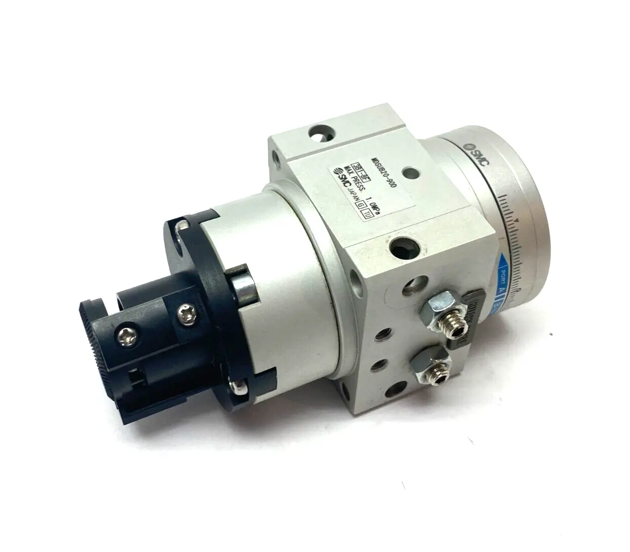 USED SMC DOUBLE VANE ROTARY TABLE CYLINDER 90-DEGREE SIZE 20