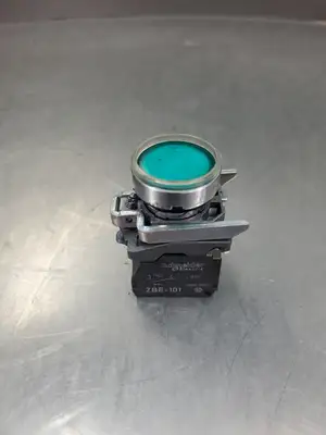 USED Schneider Electric ZBV-B3/ZBE-101 Green LED Momentary Push Button