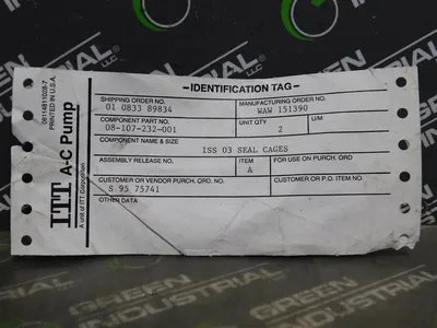 ITT Corp. 08-107-232-001 ISS 03 AC Pump Seal Cage 5.8" ID 7.232" OD 1" W New