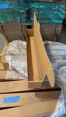 Pallet of empty Boxes measures 30.75" L x 4"  x 4". Quantity approx 53