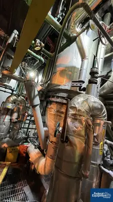 USED GEA 6.3 Sq Meter / 67 Sq Ft GEA Canzler Thin Film Evaporator, 904L S/S, 3.2/16 Bar