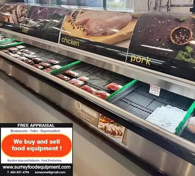 24" meat case with display - glass curved display