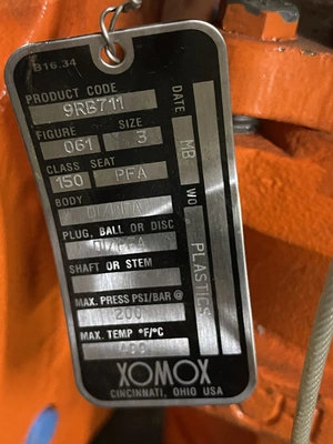 Xomox 3" DI Material Plug Valve New Storeroom Spare