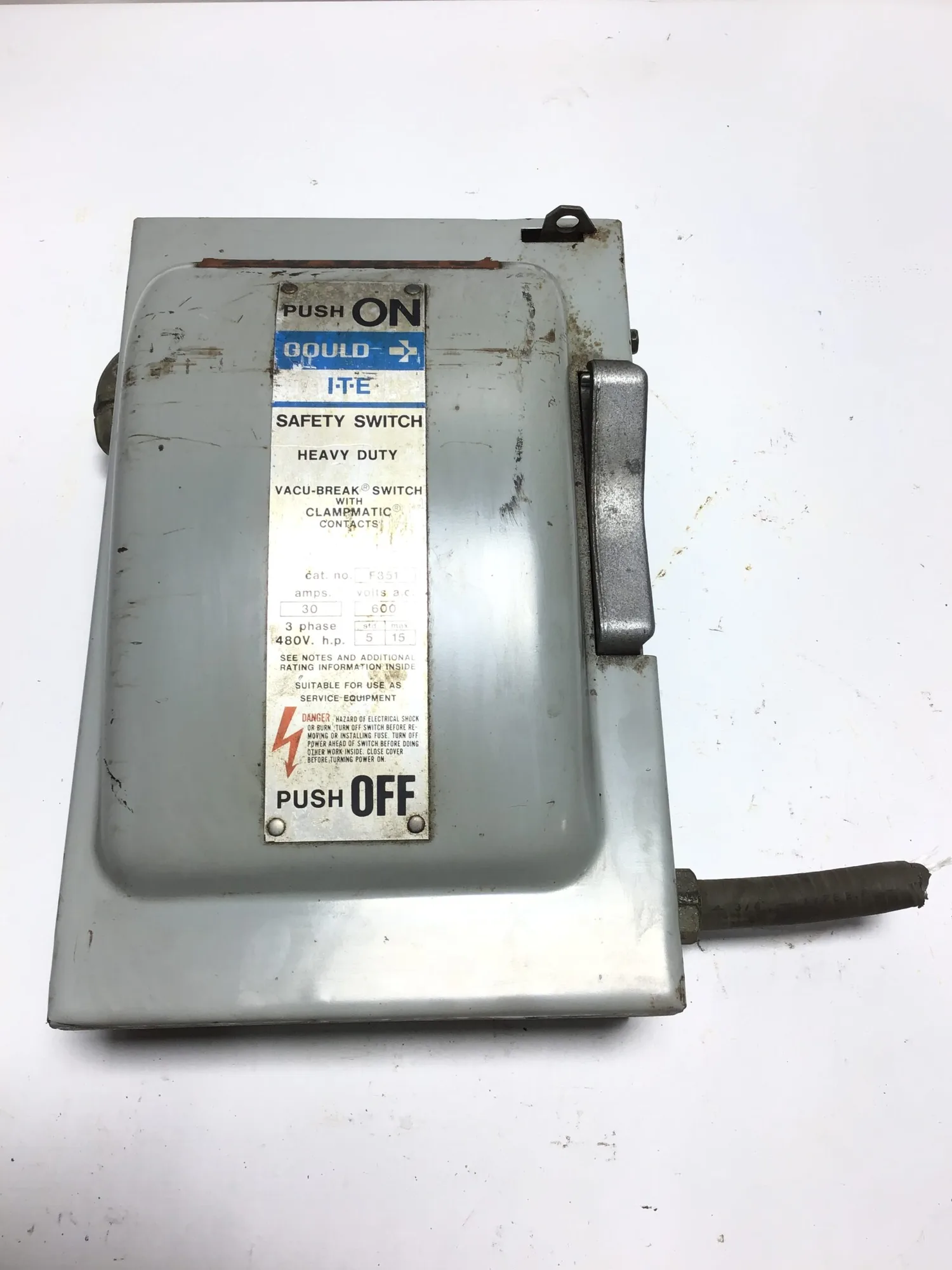 Gould I-T-E F351 Vacu-Break Safety Switch 3PH 30Amps 15HP